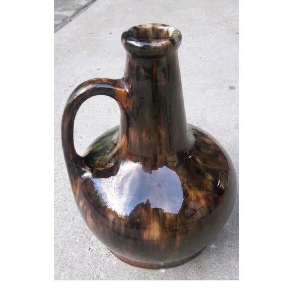 Vintage 1930's Brush McCoy Brown Onyx Glazed Ceramic Music Box Jug - Picture 7 of 8